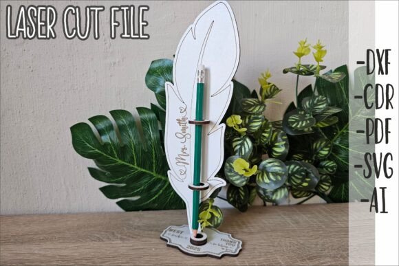Download Pen Holder Feather SVG Laser Cut File - Svg Collection