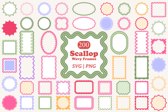 Download Scallop Wavy Frame SVG PNG Bundle - Svg Collection