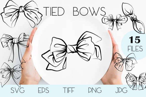 Download Bows Tied Silhouette Vector SVG by Hand - Svg Collection