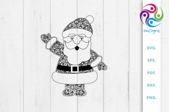 Download Cute Zen Tangle Santa Claus Svg File - Svg Collection