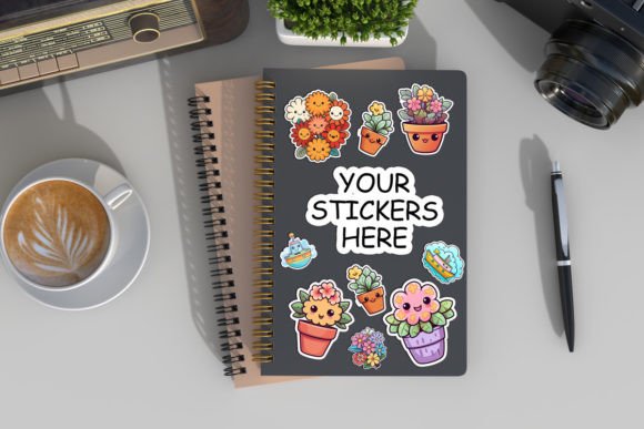 Download Spiral Notebook Stickers Mockup - Spiral notebook Collection