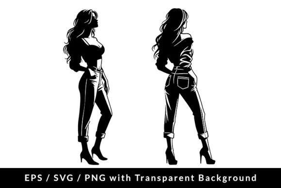Download Casual Fashion Woman Posing Clip Art SVG - Svg Collection