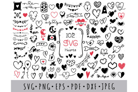 Download Hearts SVG Bundle, Valentine Day Doodle - Svg Collection