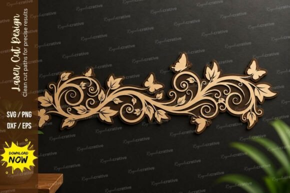 Download Floral Butterfly Border Laser Cut Svg - Svg Collection
