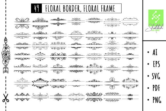 Download Floral Border Svg, Floral Frame Bundle. - Svg Collection