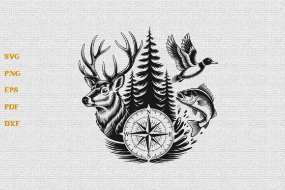 Download Deer Duck Fishing Hunting SVG Cut File - Svg Collection