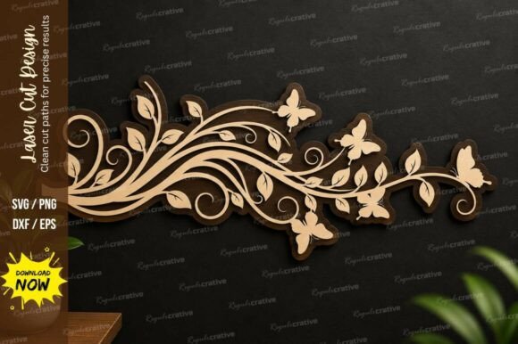 Download Floral Vine Border Laser Cut Svg File - Svg Collection