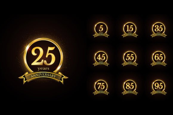 Download Anniversary Number Logotype Label Badge - Type Collection