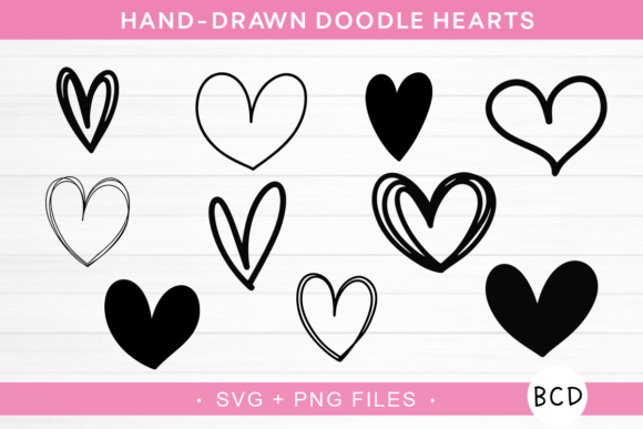 Download Doodle Hearts SVG - Hand-drawn Hearts - Svg Collection
