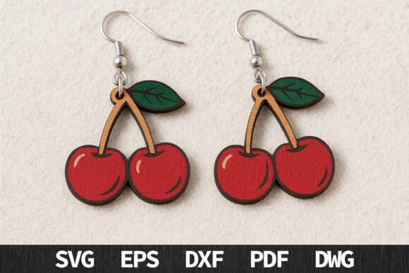 Download Cherry Fruit Earrings SVG - Svg Collection